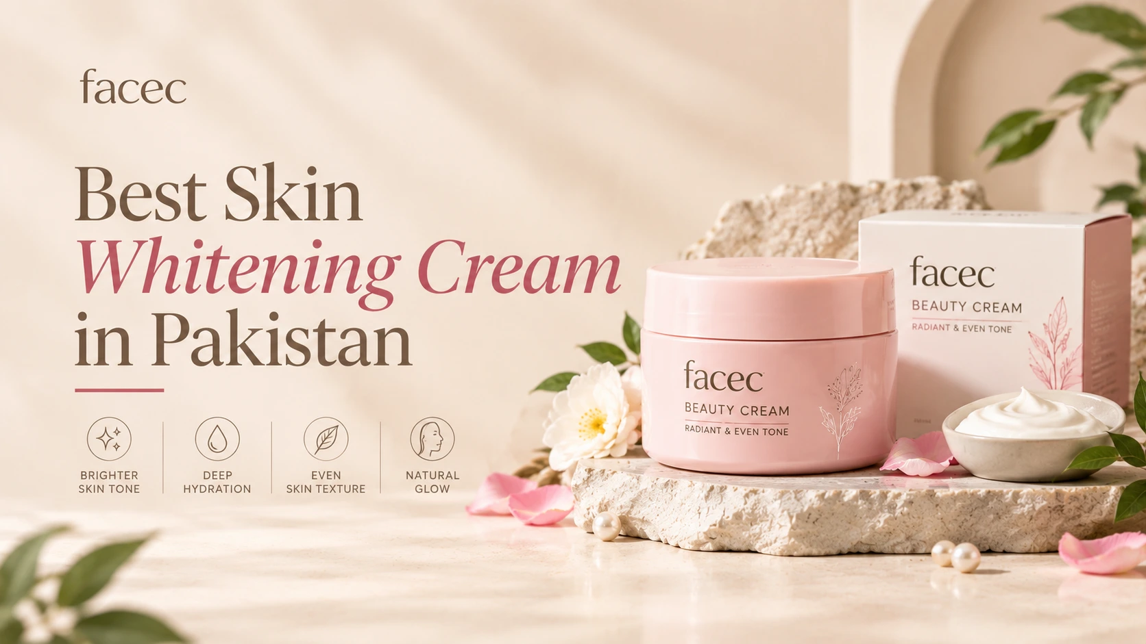 Radiant Beauty Cream Skincare Banner