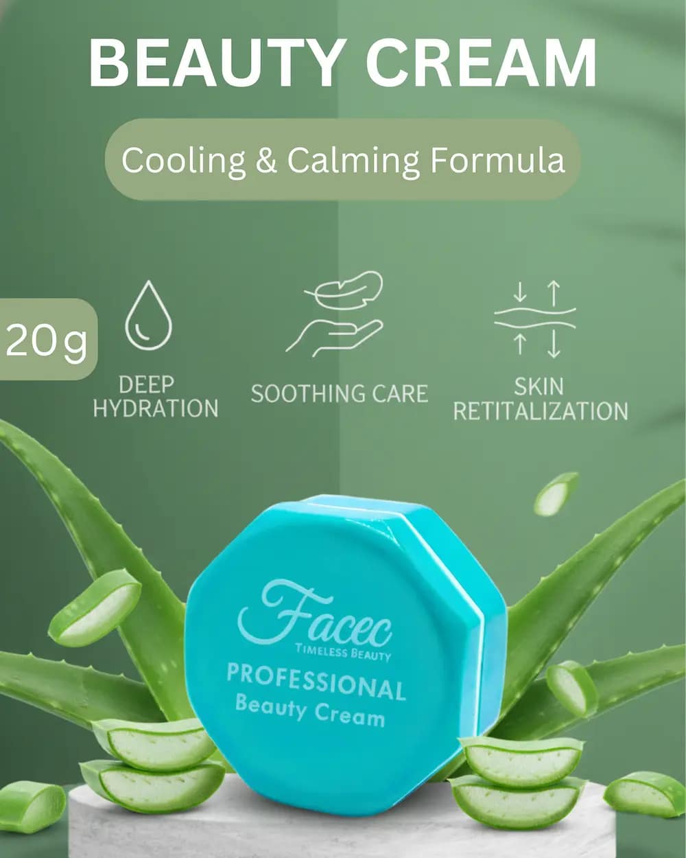 Facec Professional Beauty Cream (20g) - Cooling & Calming Formula